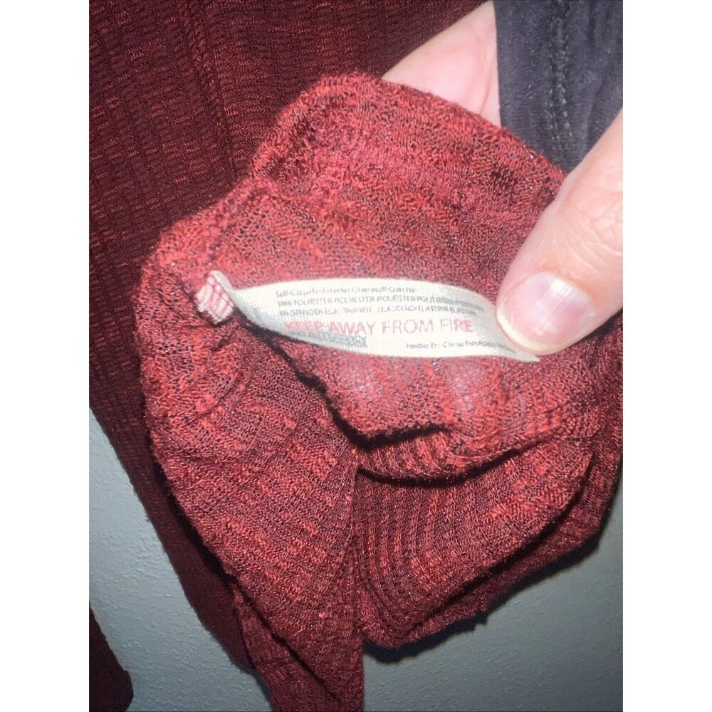 Free People Intimately Red Semi Sheer Aura Layering Top Size Small